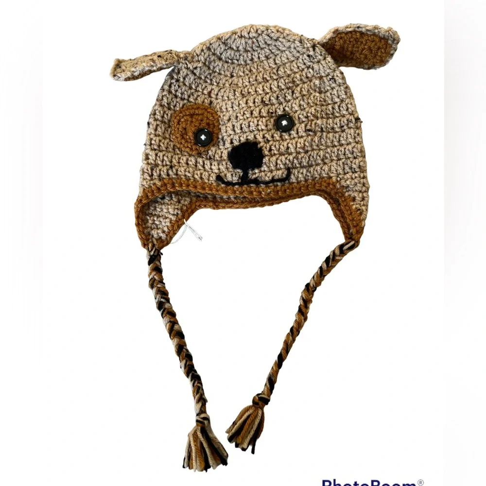 Handmade Crochet Dog hat and Dogs in costume fleece lovey